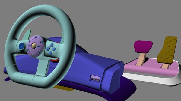 3d model microsoft xbox 360 racing wheel - TKs Microsoft XBox 360 Racing Wheel by TiKay